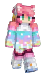 white and cranberry Minecraft skin — Slim model — first worn by Khunlikee