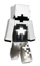 white and black Minecraft skin — Slim model — first worn by xtrh_