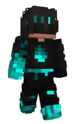 cyan / aqua and cod gray Minecraft skin — Classic model — first worn by eliya912