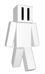 white and black Minecraft skin — Classic model — first worn by JaguarTortle