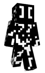 black and white Minecraft skin — Classic model