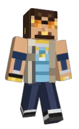 cork and fountain blue Minecraft skin — Classic model — first worn by aron430