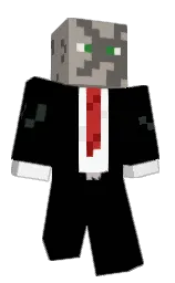 black and white Minecraft skin — Classic model