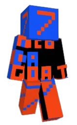blue ribbon and vermilion Minecraft skin — Classic model