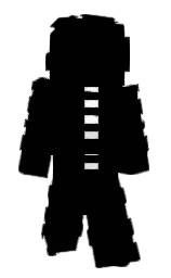 black and white Minecraft skin — Slim model