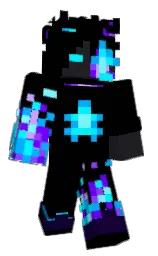 black and dodger blue Minecraft skin — Classic model