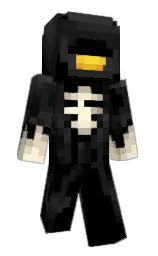 black and cod gray Minecraft skin — Slim model