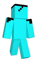 cyan / aqua and black Minecraft skin — Classic model