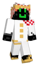 white and black Minecraft skin — Classic model — first worn by ItzNther