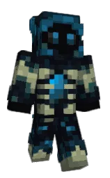 black and cinder Minecraft skin — Classic model — first worn by Fwiy