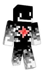 black and white Minecraft skin — Classic model