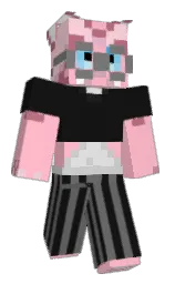 pink and cod gray Minecraft skin — Classic model