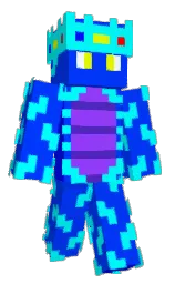 blue ribbon and cyan / aqua Minecraft skin — Classic model — first worn by GR1ZZLY180