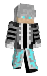 black and aquamarine Minecraft skin — Slim model — first worn by VinciStar