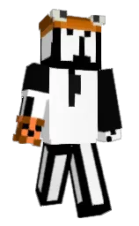 white and black Minecraft skin — Slim model