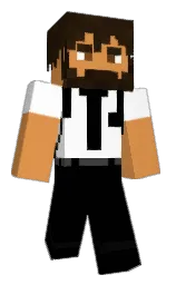 black and white Minecraft skin — Classic model