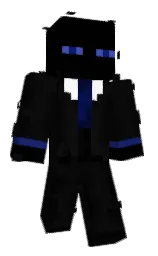 black and cod gray Minecraft skin — Classic model — first worn by Enelare