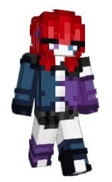 sangria and bright red Minecraft skin — Slim model — first worn by NotSoKeiki