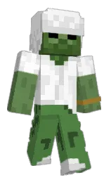 white and hippie green Minecraft skin — Classic model — first worn by VileHorror