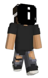 mine shaft and black Minecraft skin — Slim model