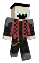 stark white and black Minecraft skin — Classic model