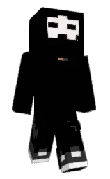 black and white Minecraft skin — Classic model