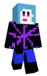 black and picton blue Minecraft skin — Classic model — first worn by MHanafy