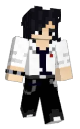 white and black Minecraft skin — Classic model — first worn by raYne1527