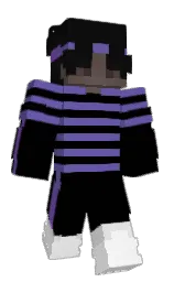 black and cod gray Minecraft skin — Slim model — first worn by zeekware