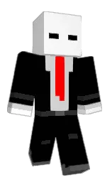 black and white Minecraft skin — Slim model