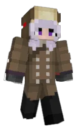 Jceua's Minecraft skin wearing the Purple Heart cape
