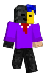 electric violet and cod gray Minecraft skin — Classic model — first worn by Remillen