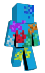 cerulean and crimson Minecraft skin — Classic model