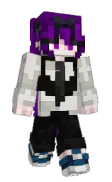 black and quill gray Minecraft skin — Slim model