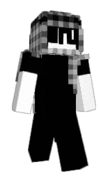 black and white Minecraft skin — Slim model