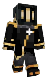 black and cod gray Minecraft skin — Classic model — first worn by Le_PenDargn