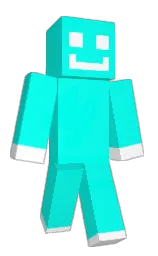cyan / aqua and white Minecraft skin — Classic model — first worn by Deadpool20132015
