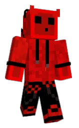 black and red Minecraft skin — Classic model