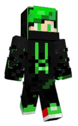black and cod gray Minecraft skin — Slim model