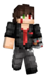 black and cod gray Minecraft skin — Classic model — first worn by NomNomOven