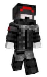black and cod gray Minecraft skin — Slim model