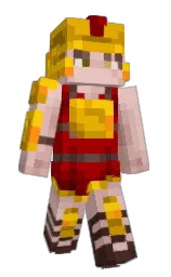 bright red and corn Minecraft skin — Slim model — first worn by bethanything