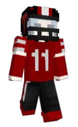 red berry and cod gray Minecraft skin — Slim model — first worn by ilyfade