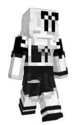 cod gray and white Minecraft skin — Classic model — first worn by maidwithblades