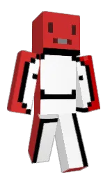 persian red and white Minecraft skin — Classic model — first worn by OP_rohlik