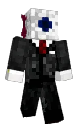 black and white Minecraft skin — Classic model — first worn by ShoneOrSomethin