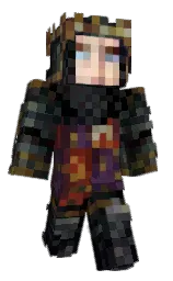 black and cinder Minecraft skin — Classic model — first worn by mojanghunter