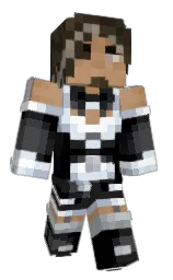 mine shaft and black Minecraft skin — Classic model
