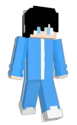 dodger blue and black Minecraft skin — Slim model