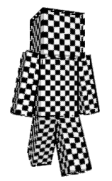 white and black Minecraft skin — Classic model